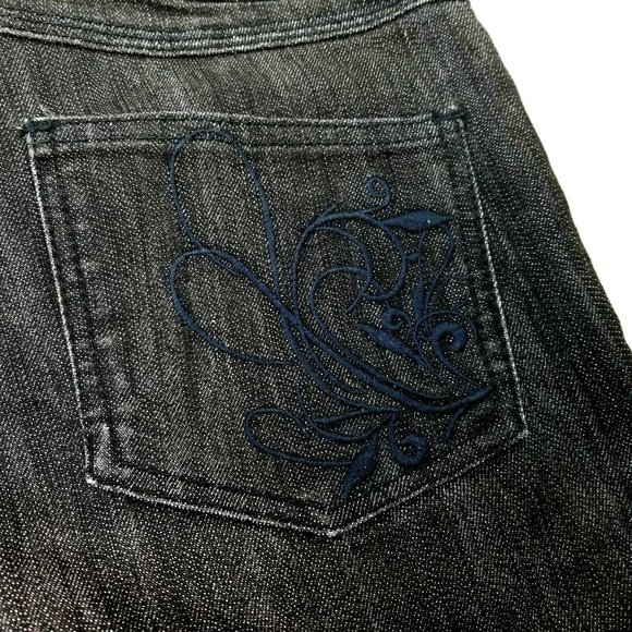 Black Denim Jean Shorts Rolled Cuff N27-0523PM - Picture 2 of 6